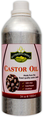 

Nutrients Choice 100 % PURE & COLD PRESS UNREFINED CASTOR OIL 1000 ML - 1 LITER Hair Oil(1000 ml)