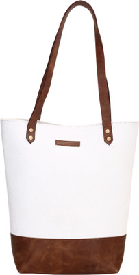 

PITARA Shoulder Bag(White, Brown), Brown;white