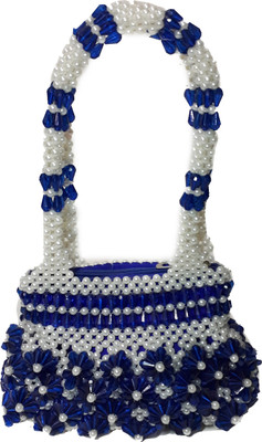

RITA'S Hand-held Bag(White, Blue), Blue;white