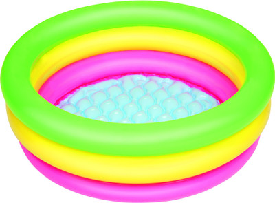 

DealBindaas Bestway Inflatable Summer Set Pool Baby Tub 2.3 Feet | Age 1-3 Years | Summer Toy | Round Shape| 3 Rings Outer | Indoor Outdoor | 27.5 H 9.5 Inches Inflatable Pool(multi)