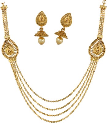 STYYLO FASHION Brass, Alloy Gold-plated Gold, White Jewellery Set(Pack of 1)