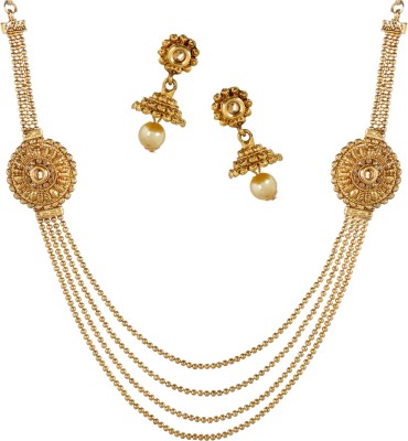 Jewels Capital Brass, Alloy Gold-plated Gold, White Jewellery Set(Pack of 1)