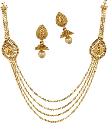 STYYLO FASHION Brass, Alloy Gold-plated Gold, White Jewellery Set(Pack of 1)