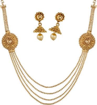 STYYLO FASHION Brass, Alloy Gold-plated Gold, White Jewellery Set(Pack of 1)
