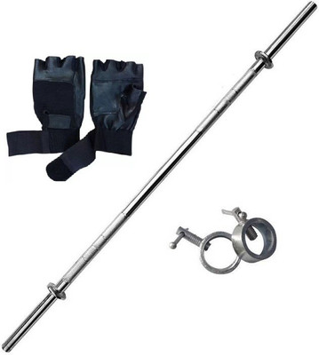 

Monika Sports 3 ft straight rod with 2 locks + gym gloves for exercise Home Gym Kit