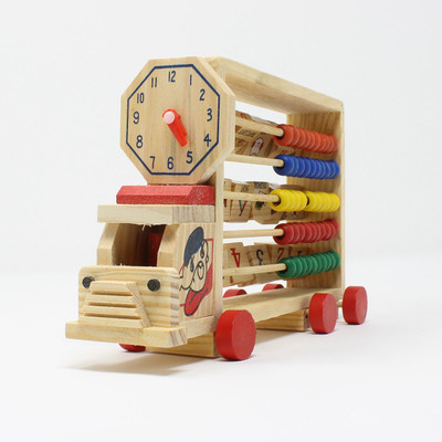 

Tootpado Abacus Activity Train Alphabets Numbers and Time Learning Toy - (1TNG128)(Brown)