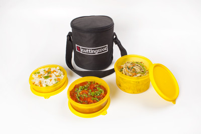 Cutting EDGE LBsz1.bx-all-3pc.Blk 3 Containers Lunch Box(500 ml)