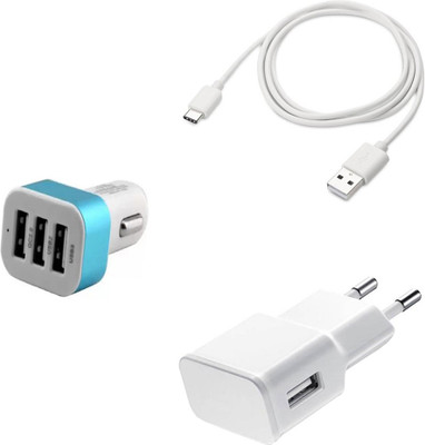 DAKRON Wall Charger Accessory Combo for Motorola Moto M(White)