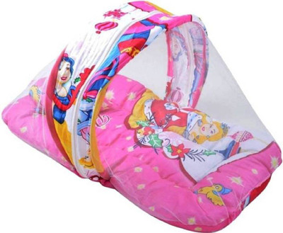 

NATRAJ INDUSTRIES Cotton Infants PRETTY PRINCESS BABY BED WITH MOSQUITO NET Mosquito Net(Pink)