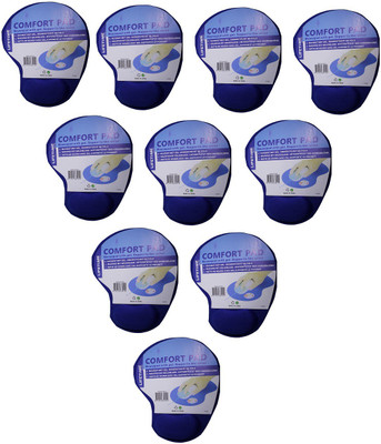 

Comfort Pack of 10 Mousepad with gel Support Mousepad(Blue)