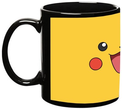 MUGKIN S04 - Pickachu Pokemon Dark Ceramic Coffee Mug(350 ml)