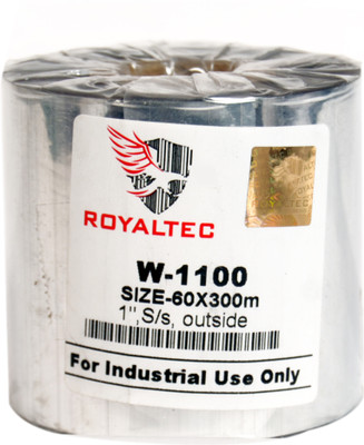 

Royaltec 60MMX300Mtr Set of 1 Barcode Ribbon NON - ADHESIVE Paper Label(Black)