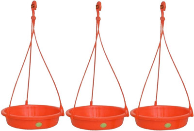 

Vreewa Sparrow Water Feeder Pack Of 3 ROUND Plastic Pet Bowl(1 L Multicolor)