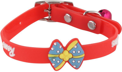 

SRI Solid Adjustable Stylish Collar With Bell For Puppy And cat Embellished Dog & Cat Collar Charm(Red, Other)