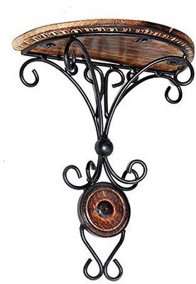 Amaze Shoppee Wall Shelf Wooden, Iron Wall Shelf(Number of Shelves - 1, Brown)