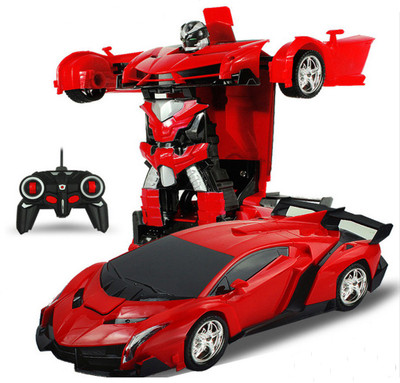 

Shape n Style Remote Controlled one Button Car To Transformer to Car Converting Ferrari Style Transformer(Red)