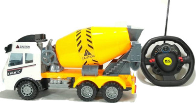 

IndusBay Remote control Cement Concrete Mixer Construction Automobile Vehicle RC Truck mounted Mixer construction toy for kids(Yellow)