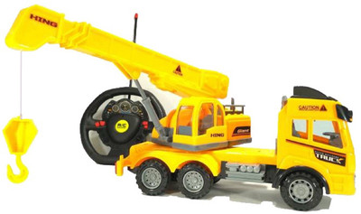 IndusBay Remote control Crane Construction Automobile Vehicle RC Truck Mounted Crane construction toy for kids(Yellow)