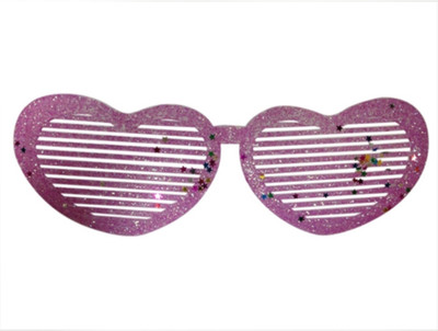

Funcart Jumbo Glitter Shutter Heart Glasses - Pink