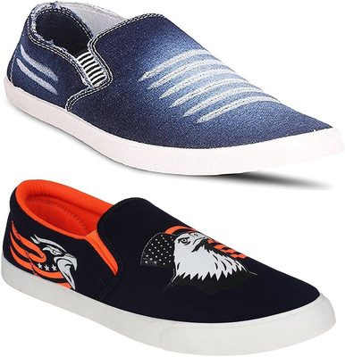 

Pexlo Combo pack of 2 Casual Shoes Sneakers For Men(Multicolor, Blue::orange