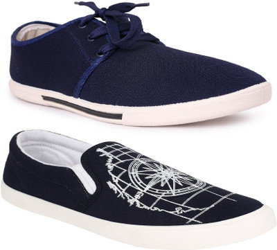 

Pexlo Combo pack of 2 Casual Shoes Sneakers For Men(Multicolor, Black::blue::white