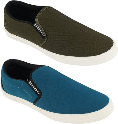 

Pexlo Combo pack of 2 Casual Shoes (Loafers and Moccasins Shoes) Slip On Sneakers For Men(Blue, Olive, Blue::green