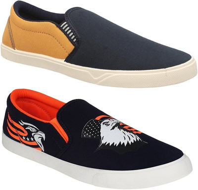 

Pexlo Combo pack of 2 Casual Shoes Sneakers For Men(Multicolor, Blue::orange::yellow