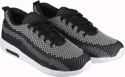 

LeatherKraft Black Running Shoes For Men(Black