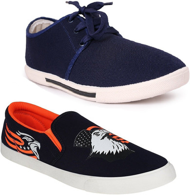

Pexlo Combo pack of 2 Casual Shoes Sneakers For Men(Multicolor, Black::blue
