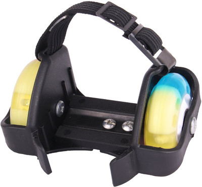 

Shrih Flashing Drifting Colorful Street Roller/Street Glider (2 wheels)(Heel Size: 6.5-9 cm ) Quad Roller Skates - Size NA UK(Black)