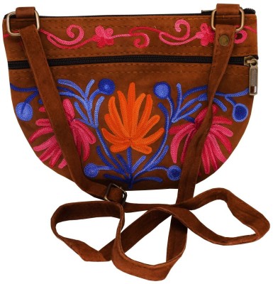 

Bagaholics Girls Brown Genuine Leather Sling Bag