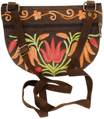

Bagaholics Girls Khaki Genuine Leather Sling Bag