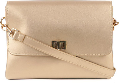 

Carlton London Women Casual Gold PU Sling Bag