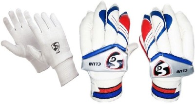 

SG Combo of Two, One Pair of 'Club' Batting Gloves (Right Handed) and One Pair of 'Club' Inner Gloves (Men's) (Color On Availability)- Cricket Kit