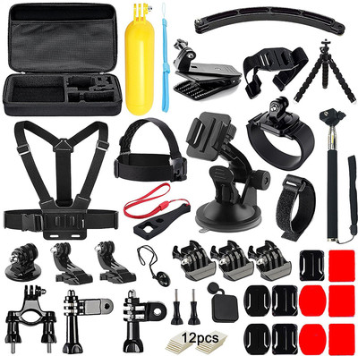 

Robustrion 50 in 1 Accessory kit for Gopro Hero 6 Hero fusion GoPro Hero 5 Hero Session GoPro Hero 4 Hero 3 Hero 2 Hero HD Hero + SJCAM Strap(Black)