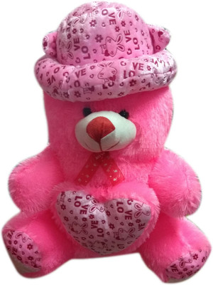 

Grab Offers Soft Plush Traditional Stuffed Love Heart Teddy bear With Cute Hat And Bow Tie For Kids And Loved Ones. - 20 inch(Pink)