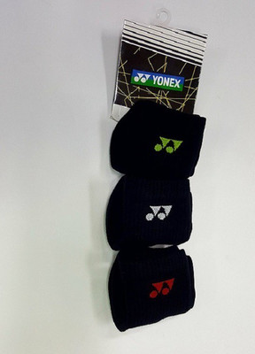 

Yonex socks pack of 3 black(Multicolor