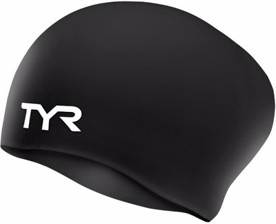 

TYR Long Hair Silicon Cap Swimming Cap(Black, Pack of 1)