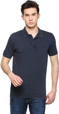 Allen Solly Solid Men Polo Neck Blue T-Shirt