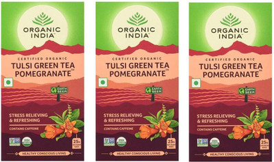 

Organic India Tulsi Green Pomegranate Tea Bags Box(75 Bags)