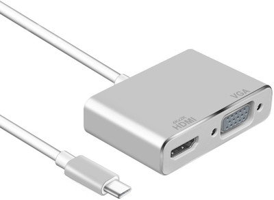 

Microware Type C to UHD HDMI 4K VGA Converter Adapter for MacBook / ChromeBook Pixel, Plug and Play USB Adapter(Silver)