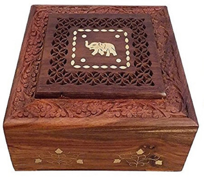 

Adaspo Adaspo-01 Very Beautiful Jewellery Box with Carving. Perfect gift for Wife Material: High Quality Wood Vanity Box(Brown)
