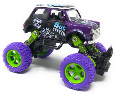 

Akrobo Bigfoot Diecast car with 4 independent suspensions(double pullback)(Purple)
