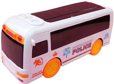 

Happiesta Police Bus Toy For Kids Pull Along(White)