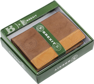 BREXIT Men Casual Brown, Tan Artificial Leather Wallet(26 Card Slots)