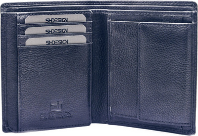 

SH DESIGN Men Blue Genuine Leather Wallet(3 Card Slots)