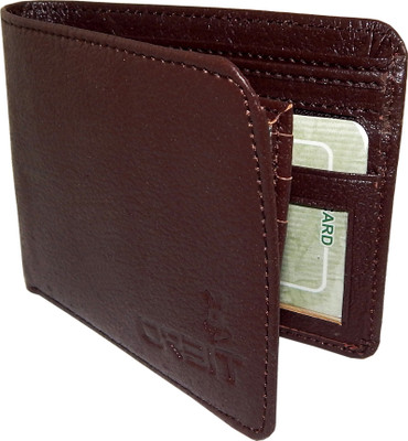 Orbit Men Brown Artificial Leather, Fabric Wallet(6 Card Slots)