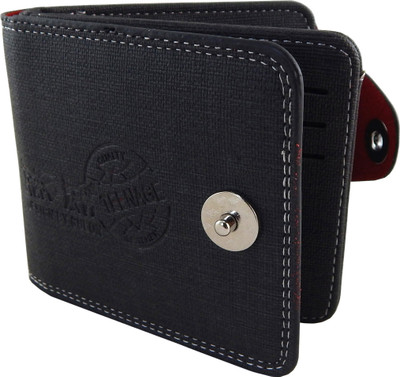 

Teenage Men Black Artificial Leather Wallet(9 Card Slots)
