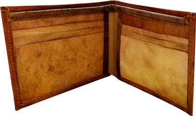 

QASMI Men Brown Genuine Leather Wallet(6 Card Slots)