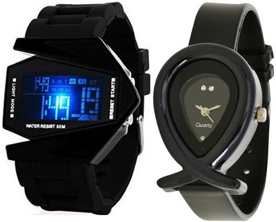 

Maxi Retail Couple Combo of two RKT+G10 Watch - For Boys & Girls